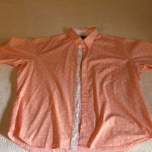 Tailorbyrd Men's Peach Polka Dot Shirt